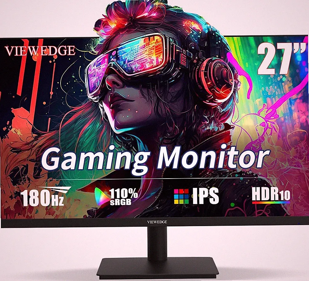 Viewedge Gaming Monitor 27 inch 180hz (Supports 144hz/165hz) 1ms, 110% sRGB w...