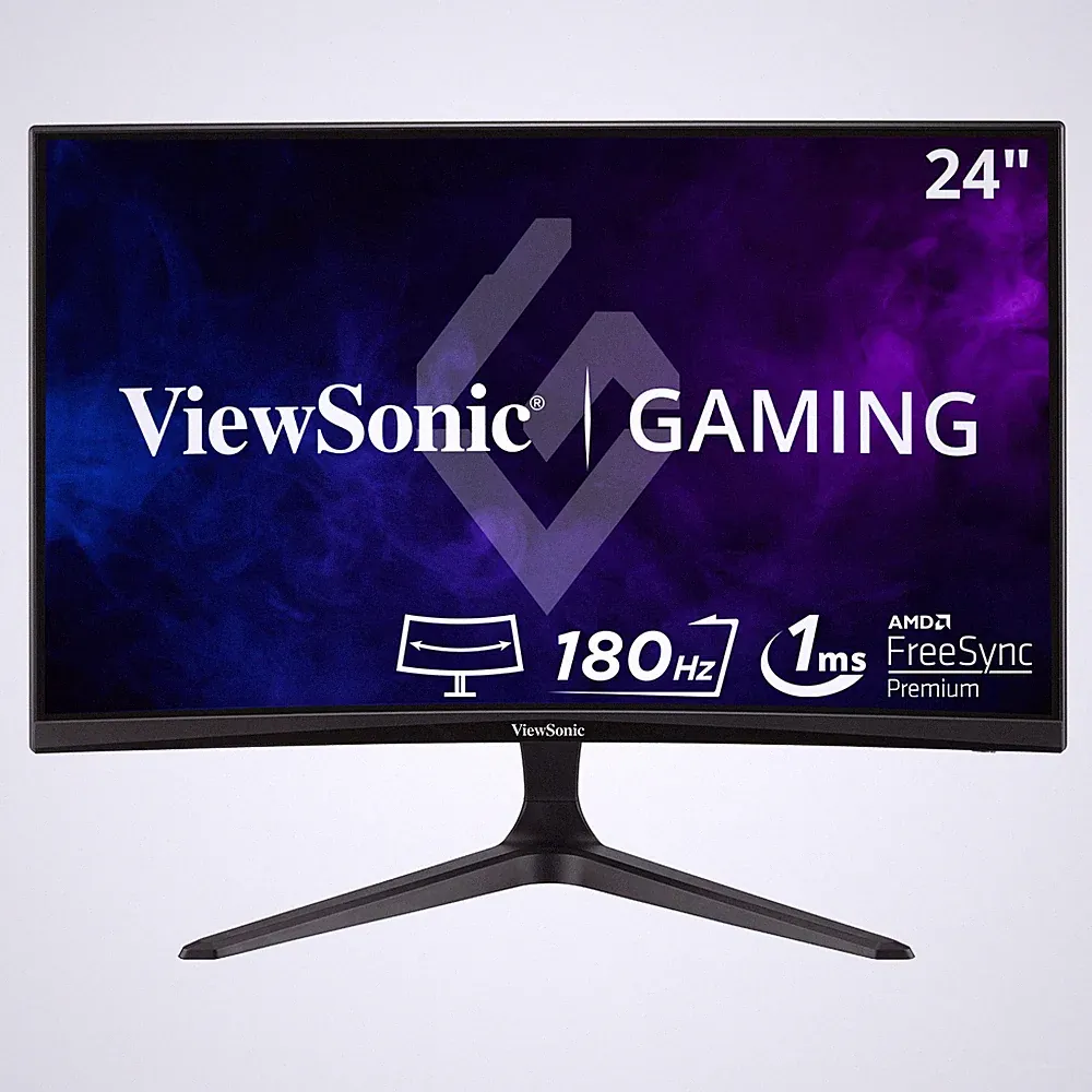 ViewSonic 1080p 1ms 180Hz Curved Gaming Monito VX2418C 24" FreeSync Premium