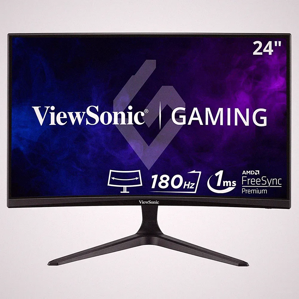 ViewSonic 1080p 1ms 180Hz Curved Gaming Monito VX2418C 24" FreeSync Premium