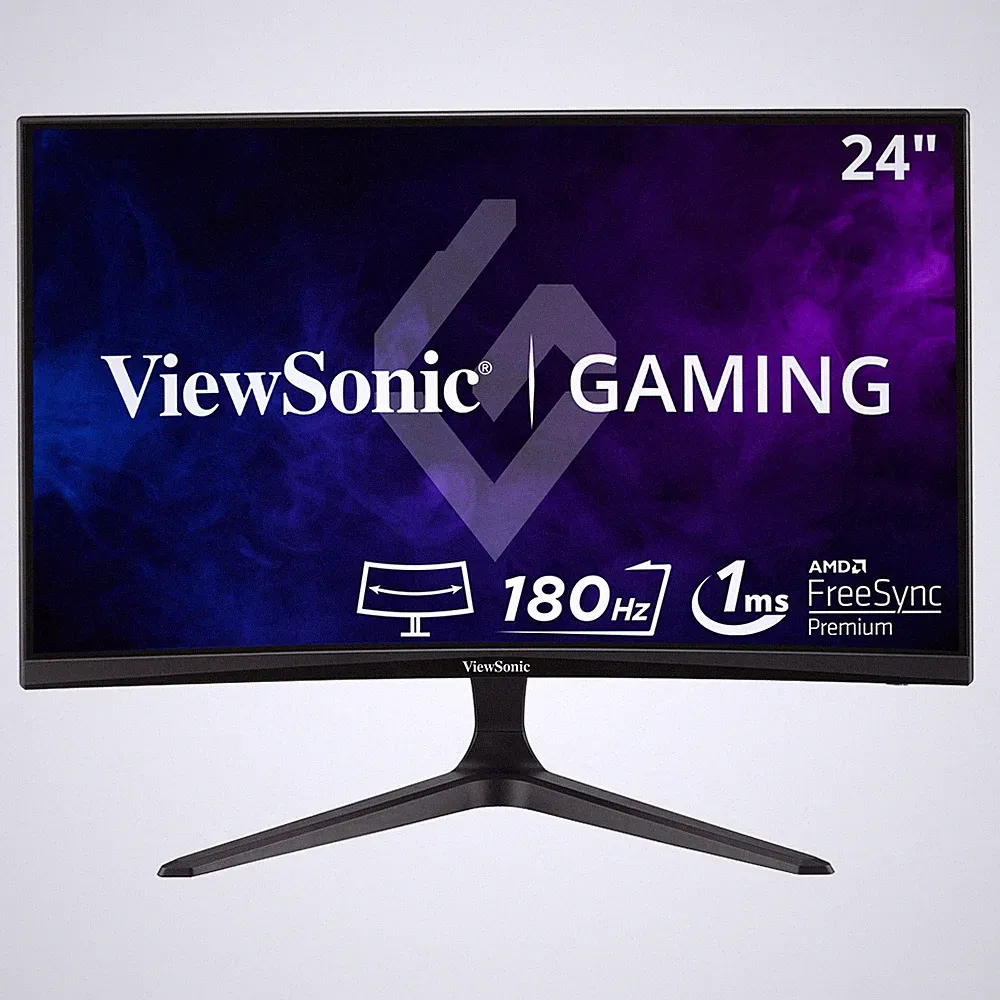ViewSonic 1080p 1ms 180Hz Curved Gaming Monito VX2418C 24" FreeSync Premium