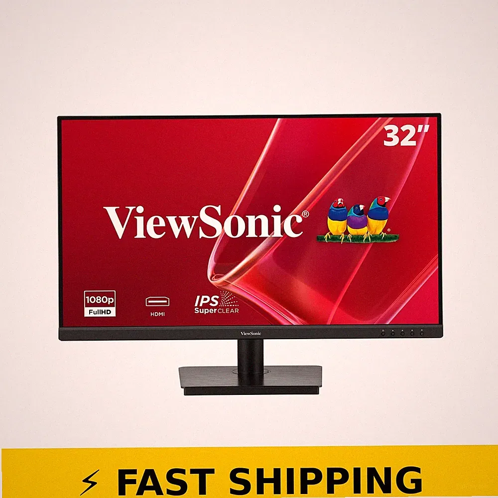 ViewSonic 32" FHD IPS Monitor, 75Hz, Built-in Speakers