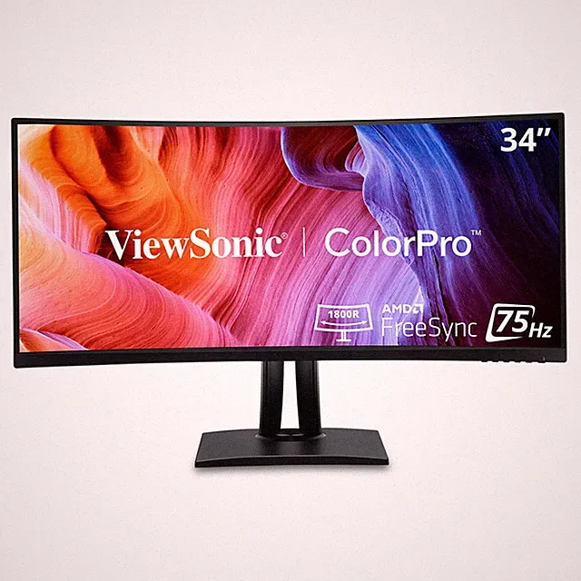 ViewSonic VP3456A 34" Curved UWQHD Monitor 75Hz USB-C RJ45 Black