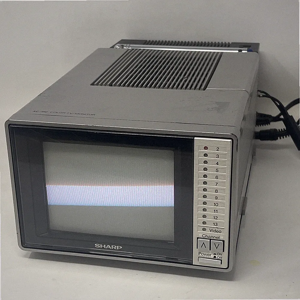 Vintage 1985 Sharp 5H12 Analog CRT Portable 5" Color TV/Monitor - Retro Gaming