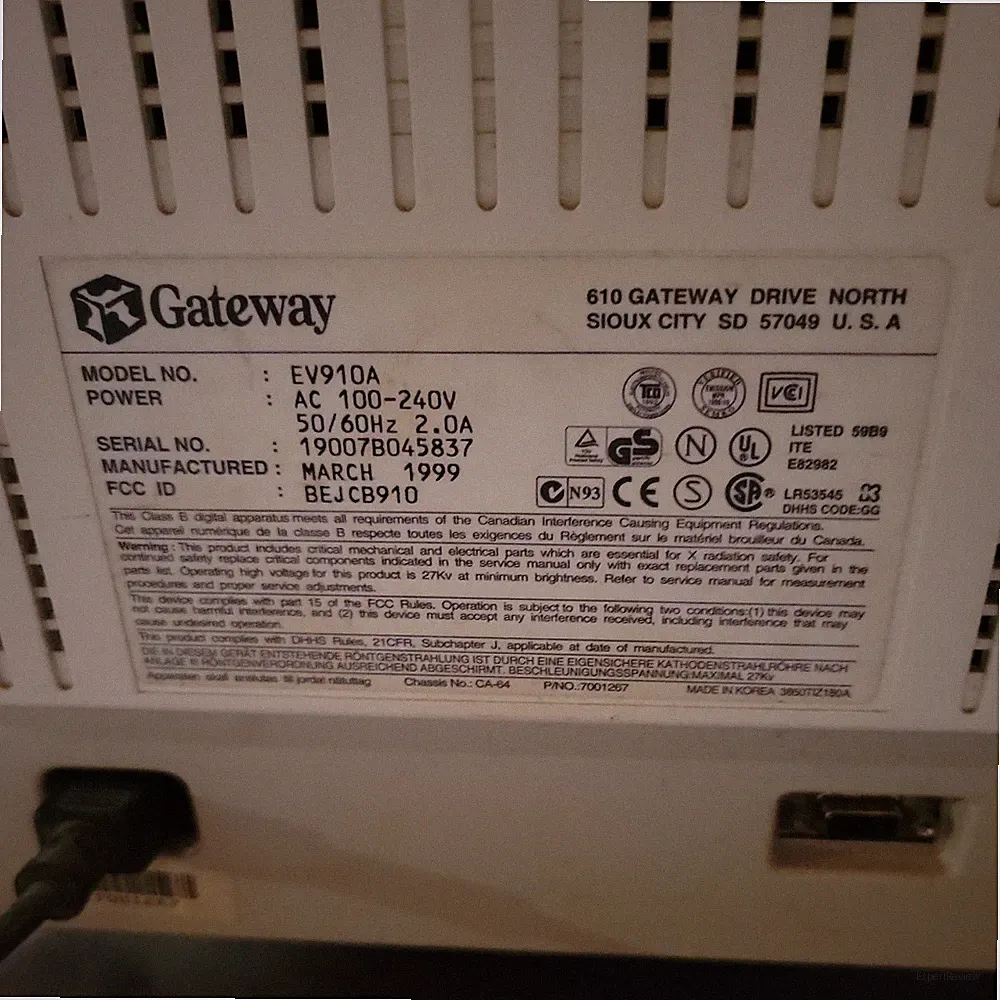 Vintage Gateway EV910A 19 Inch CRT Computer Monitor Retro Gaming
