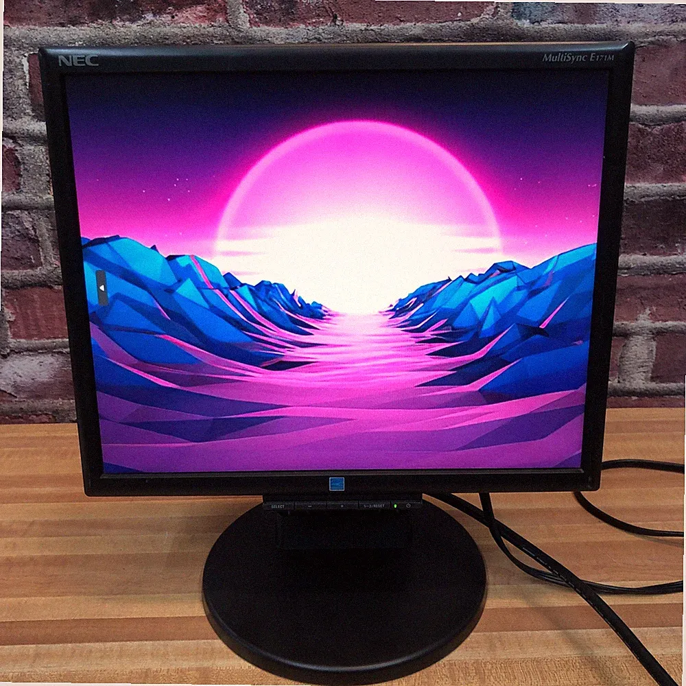 Vintage NEC MultiSync E171M 17" VGA/DVI LCD 5:4 1280x1024 Monitor Retro Gaming