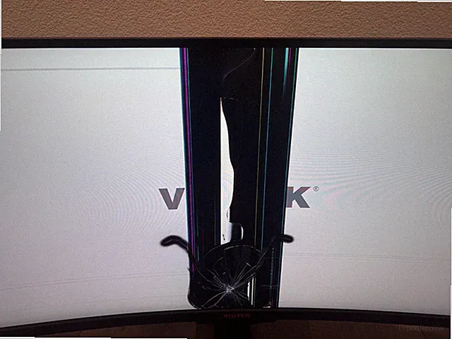 Viotek SUW49C 49" Curved Monitor - BROKEN SCREEN - Powers On / For Parts