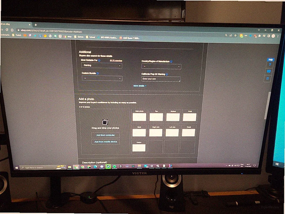 Viotek W2711SE 27 inch 1920x1080p 240Hz G-Sync Compatible Gaming Monitor