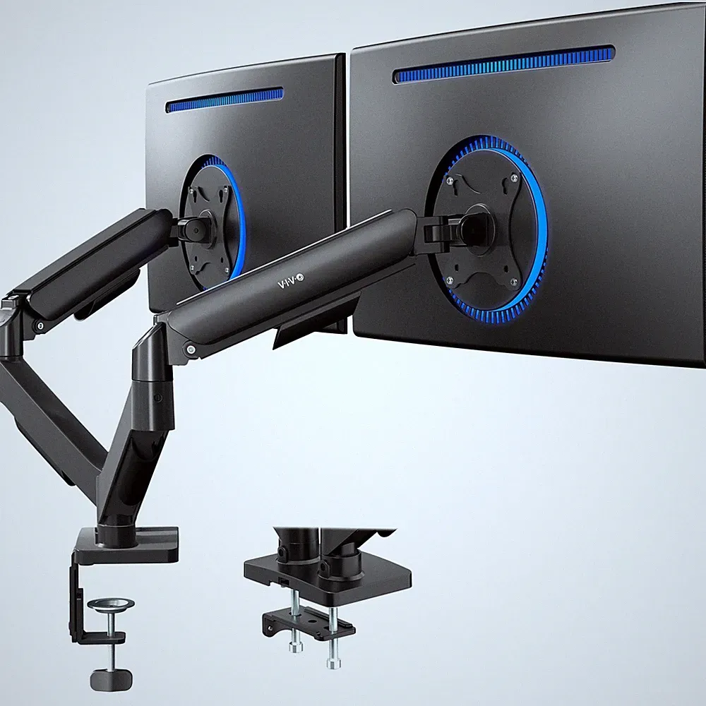 VIVO Dual Monitor Stand, Fully Adjustable Arms for 17 to 32 inch Screens, Mec...