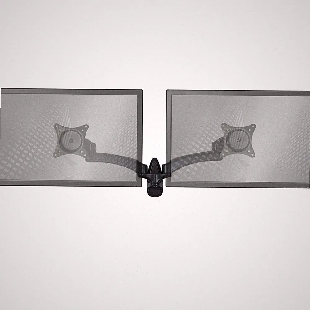 Wall Mount Monitor Arm: Standard Dual Screen Black