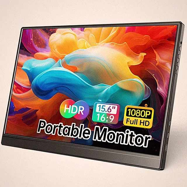 WCV Portable Monitor 15.6 Inch 1080P USB-C HDMI Ultra-Slim Travel Monitor with