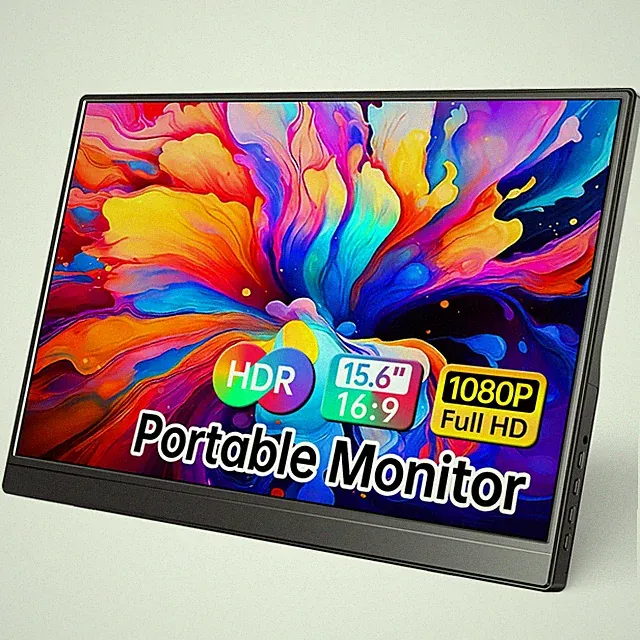 WCV Portable Monitor 15.6 Inch 1080P USBC HDMI UltraSlim Travel Monitor with...