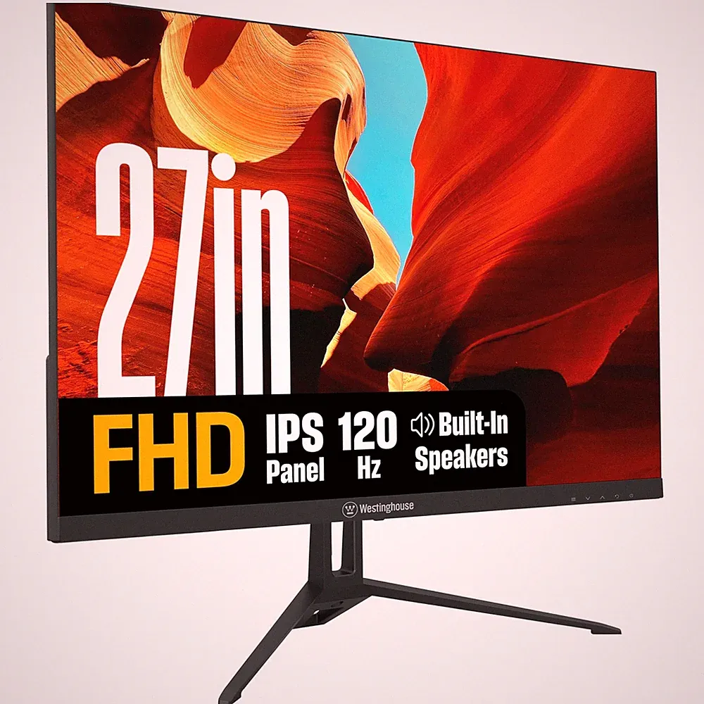 Westinghouse 27 Inch Monitor, 1080p Full HD IPS Computer Screen, 120Hz Refresh