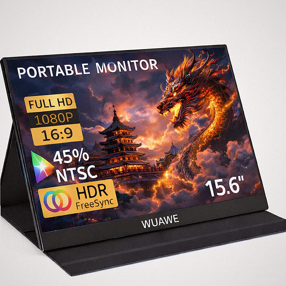 WUAWE 15.6 Portable Monitor Touch Screen 1080P IPS 72% NTSC External Display