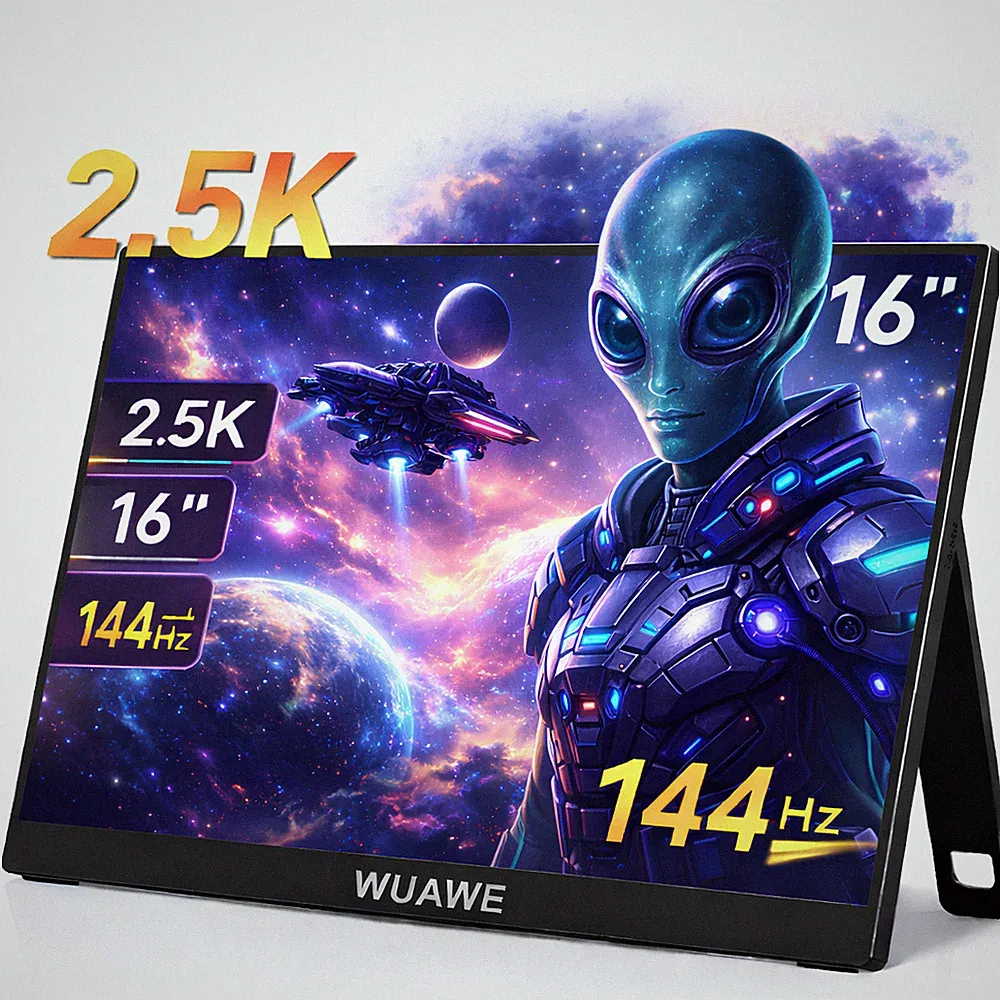WUAWE 16" 2.5K 144Hz Portable Monitor QHD 2560x1600 IPS for MacBook Pro Air