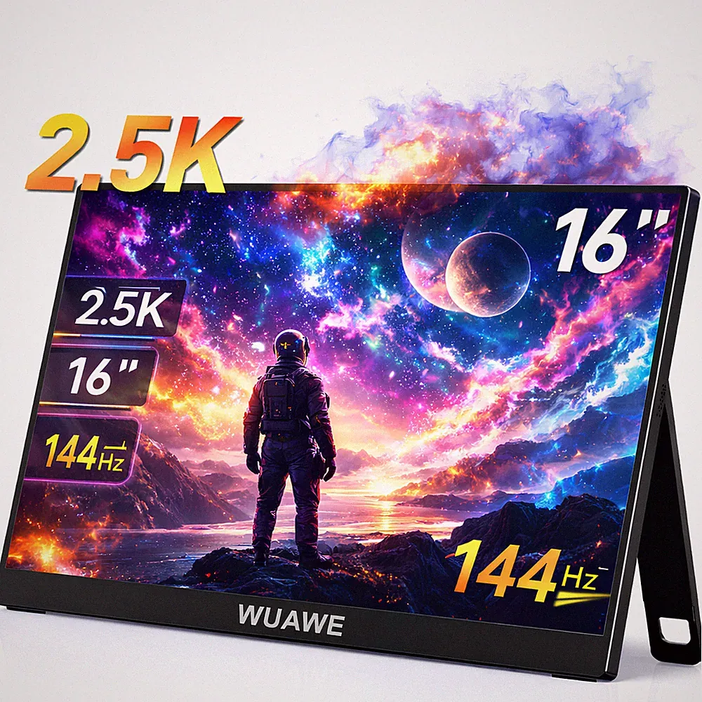 WUAWE 16" Portable Gaming Monitor 2.5K 2560x1600 144Hz IPS Laptop Second Screen