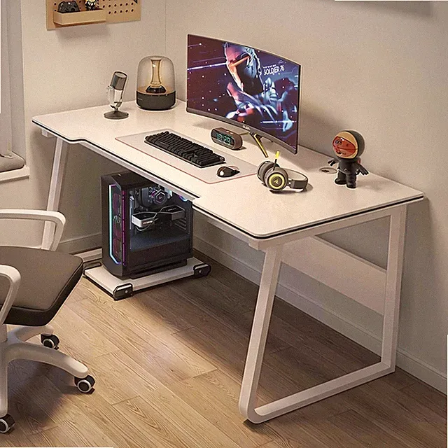 XUEGW Gaming Desk 4 Sizes Ergonomic Workstation Home Office Computer Table