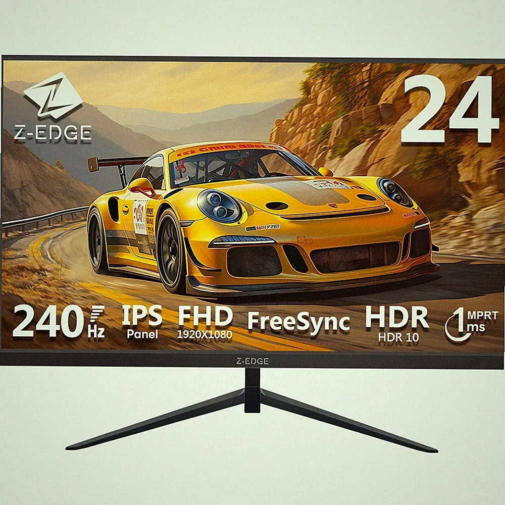 Z-EDGE 24" FHD 1920x1080 240Hz 1ms IPS Gaming Monitor, HDMI 2.0, DP 1.4 - BLACK