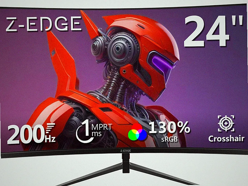 Z-EDGE 24" FHD Ultra Thin Frame 180Hz 1ms FreeSync HDMI DP Curved Gaming Monitor
