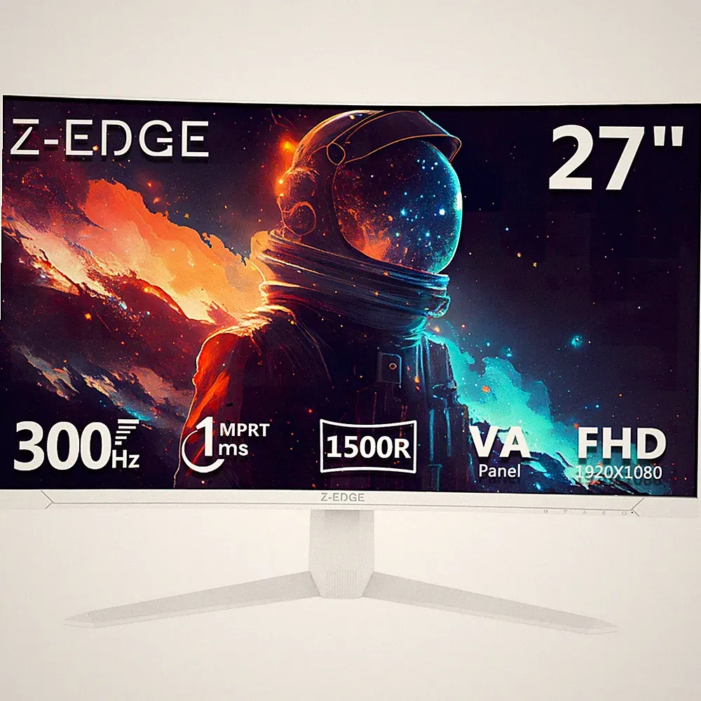 Z-EDGE 27" 1080P Full HD 300 Hz 1 ms Curved Gaming Monitor, HDMI x 2, DP x 2