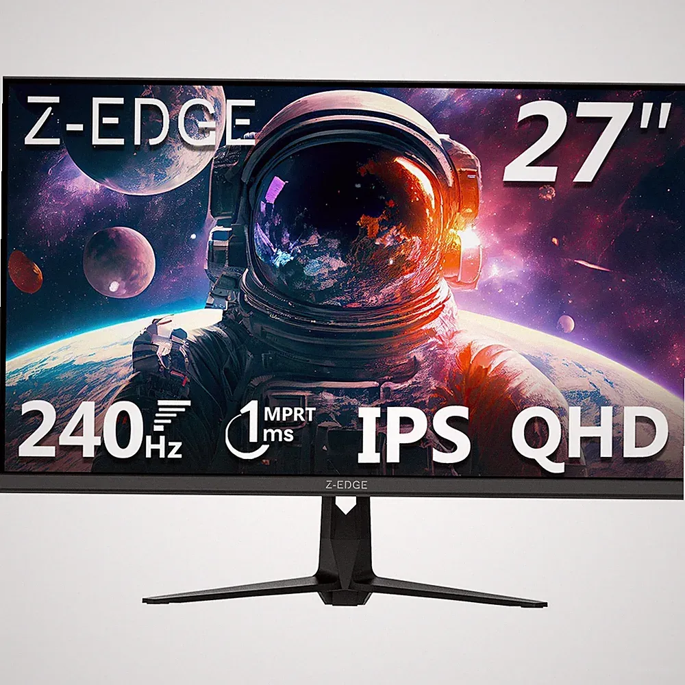 Z-EDGE 27" 2K QHD 2560x1440 240Hz 1ms IPS Gaming Monitor, 400cd/m², HDMIx2, DPx2