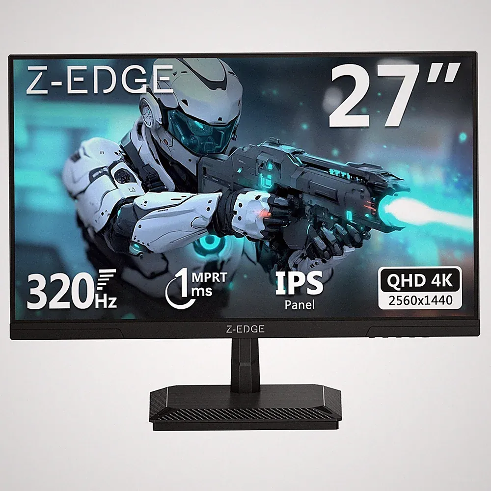 Z-EDGE 27" 2K QHD 2560x1440 320Hz 1ms Fast IPS Gaming Monitor, HDMI x 2, DP x 2