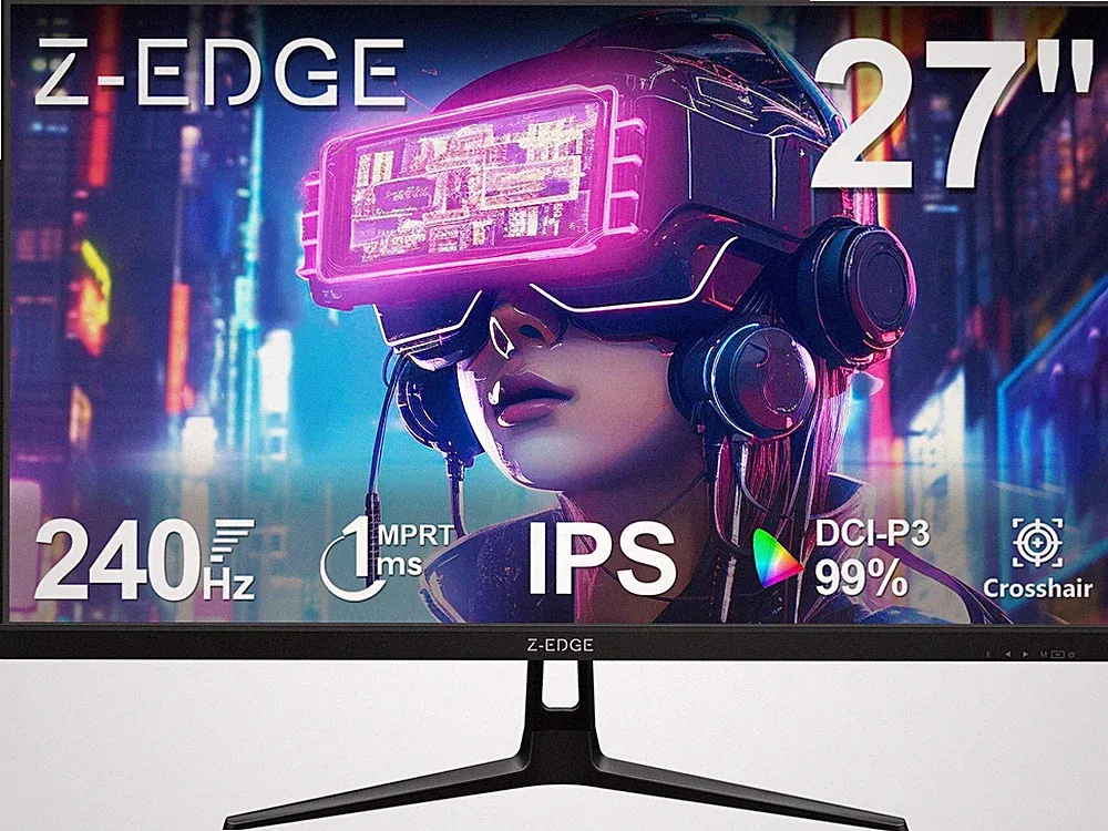 Z-EDGE 27 inch 1080P FHD 240Hz 1ms IPS Flat Panel Gaming Monitor, HDMI x2, DP x2