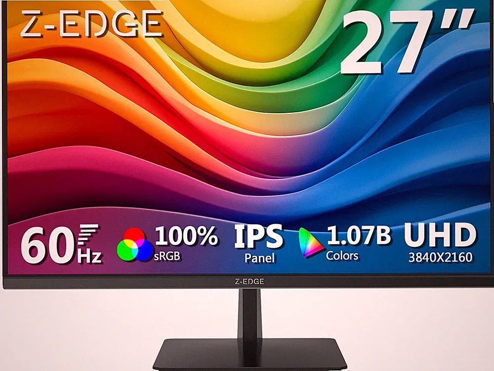 Z-EDGE 27" Ultra HD 3840x2160 100% sRGB 60Hz 5ms IPS 4K Monitor, HDMI x2, DP x2