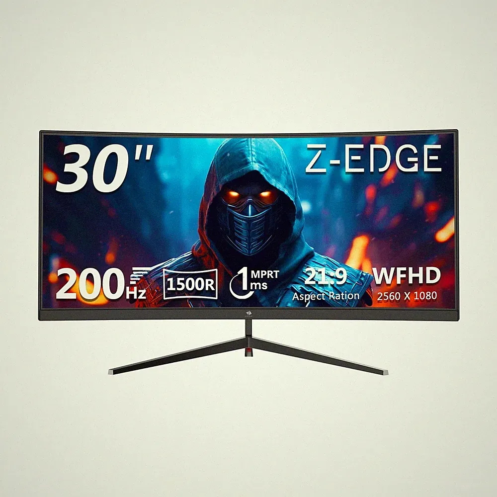 Z-Edge 30" Curved Gaming Monitor, WFHD1080P 200Hz 165Hz Monitor, MPRT 1ms, 21...