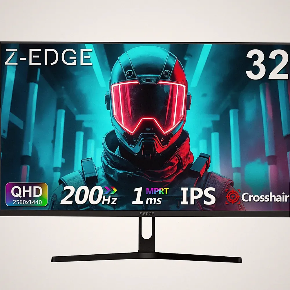 Z-EDGE 32" 2K 2560x1440 200Hz 1ms IPS Flat Panel Gaming Monitor, HDMI x2, DP x2