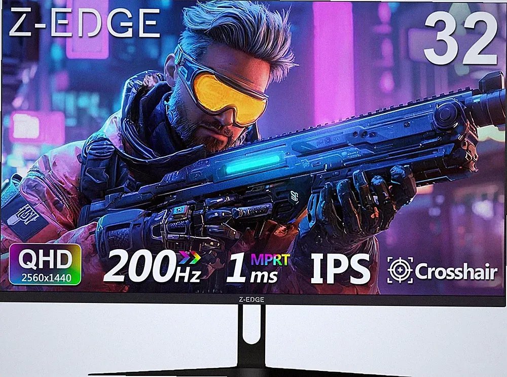 Z-Edge 32 Inch IPS Gaming Monitor, QHD 1440P 200Hz 165Hz Computer Screen