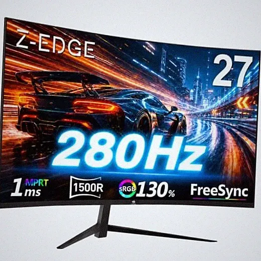 Z-Edge inch Curved Gaming Monitor, 1080P 280Hz 240Hz Computer Screen 27