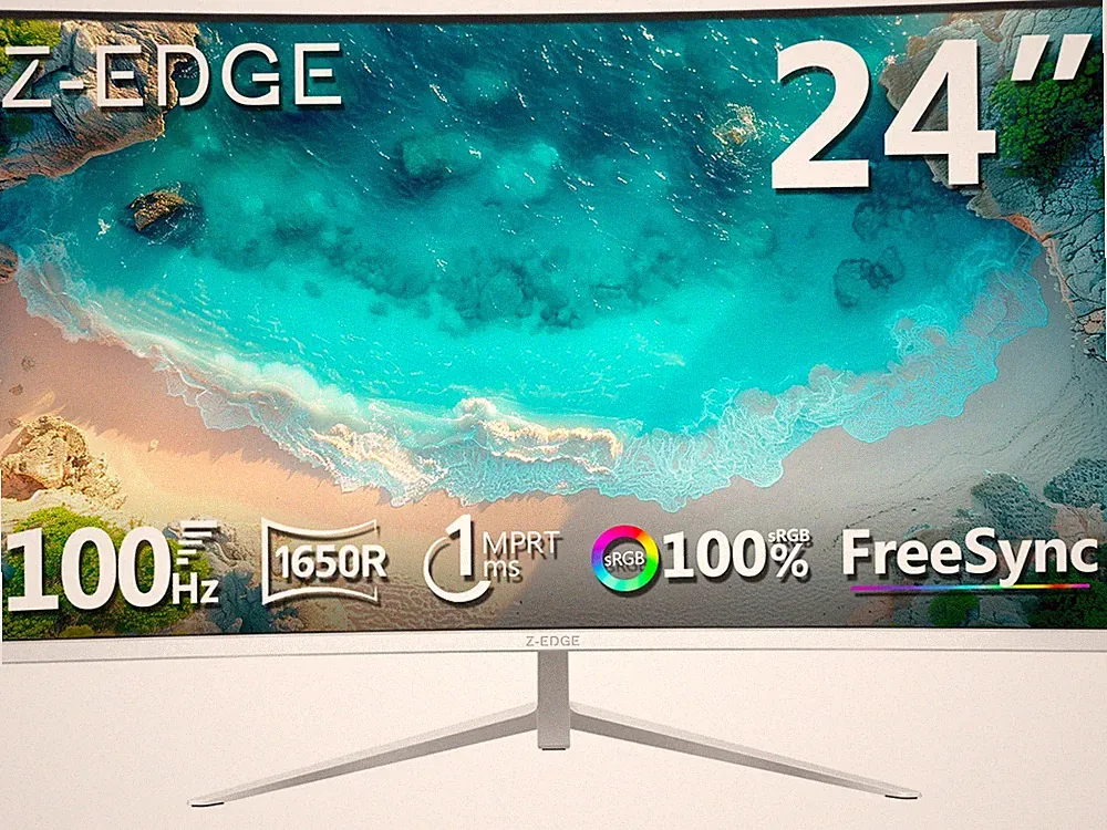 Z-EDGE U24C 24 inch 1080P FHD 100Hz 1650R Curved Monitor, 99% sRGB, HDMI + DP