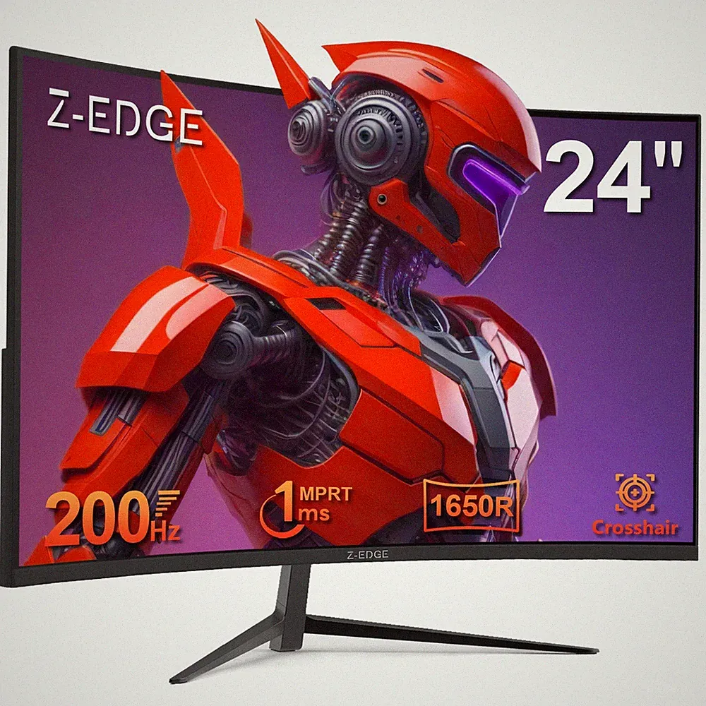 Z-EDGE UG24 24" 1080P FHD 200Hz 1ms Curved Gaming Monitor, FreeSync, HDMI, DP