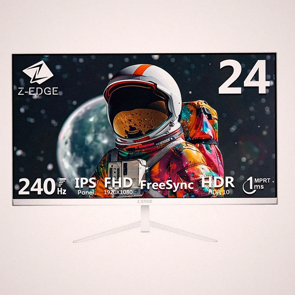 Z-EDGE UG24PJ (White) 24" 1080P Full HD 240Hz 1ms IPS Gaming Monitor