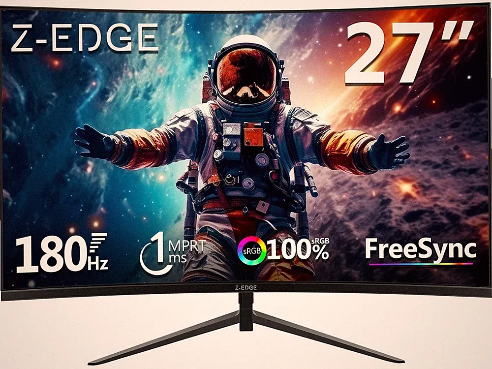 Z-EDGE UG27 1080P FHD 180Hz 1ms Curved Gaming Monitor, FreeSync, HDMI 2.0, DP1.4
