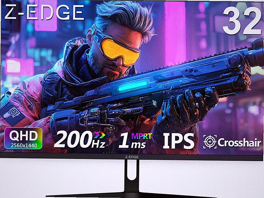 Z-EDGE UG32 32" 2K 2560x1440 200 Hz 1 ms IPS Gaming Monitor, FreeSync, HDMI, DP