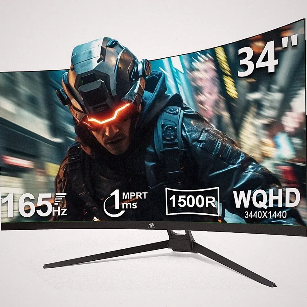 Z-EDGE UG34 34" 3440x1440 21:9 2K UWQHD 165Hz 1ms Curved Gaming Monitor, PBP/PIP
