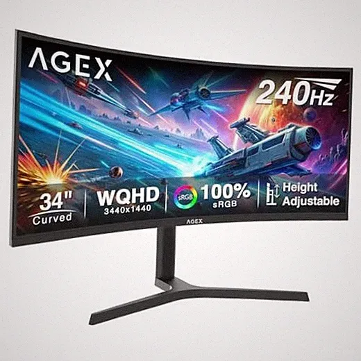 Z-Edge WQHD 1440P Curved Gaming Monitor, 240Hz Computer Screen 34 inch