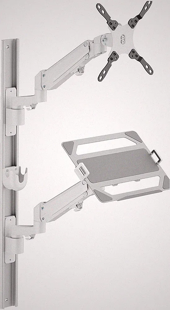 ZeboZap Bed TV Mount with Laptop Desk Mount & Keyboard Tray – Adjustable Monitor