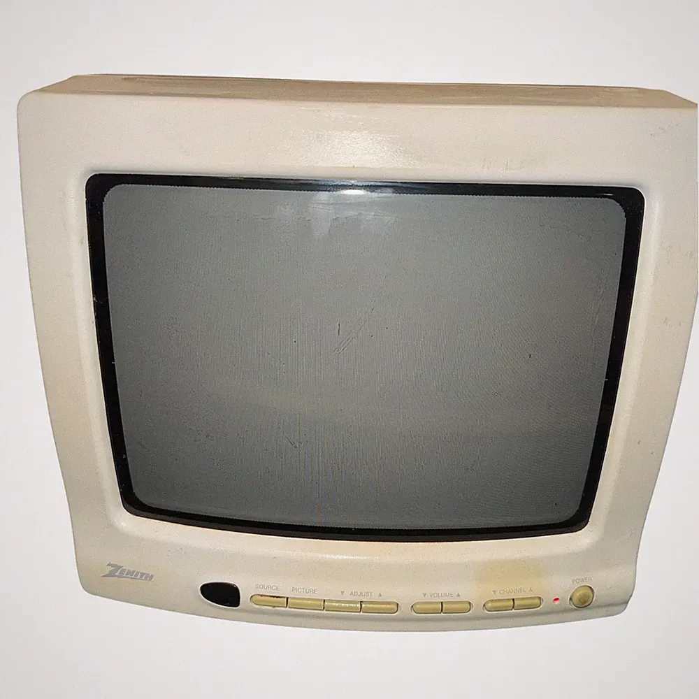 Zenith SY0955X 9" Portable CRT TV White Retro Gaming Television October 1996