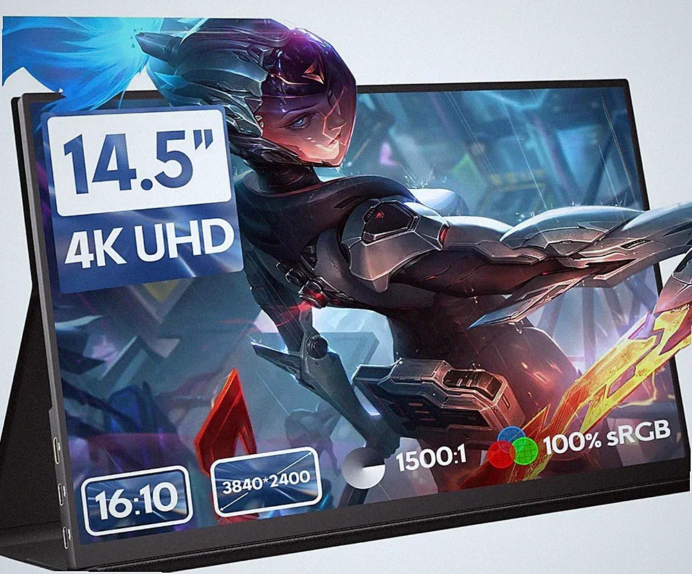 ZSCMALLS 14.5'' 4K 60Hz Portable Gaming Monitor for laptop, 3840px2400p ips
