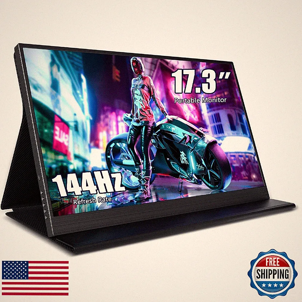 Zscmalls Portable Monitor 17.3 Inch 144Hz 1080P Fhd Gaming Monitor Usb-C Hdmi