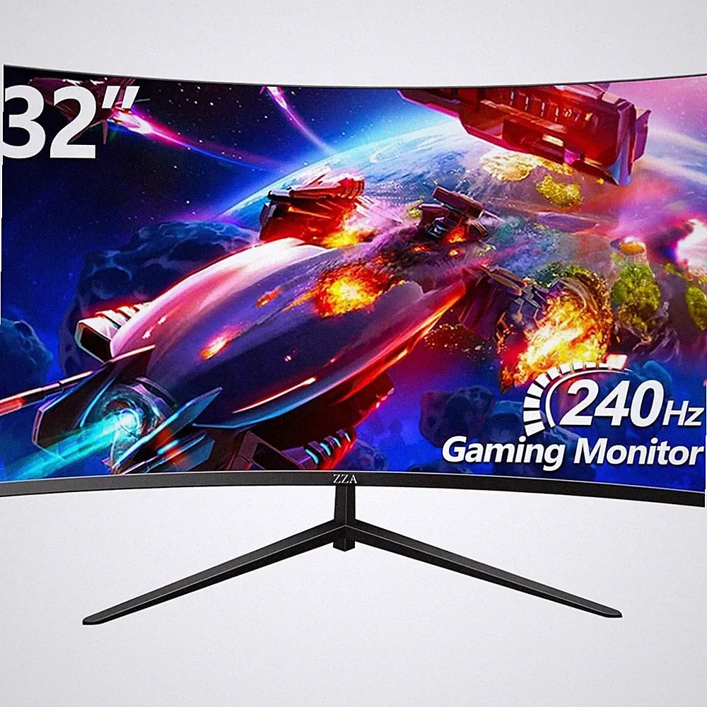 ZZA 32 Curved Gaming Monitor FHD 1080P 240Hz 1Ms VA 1500R