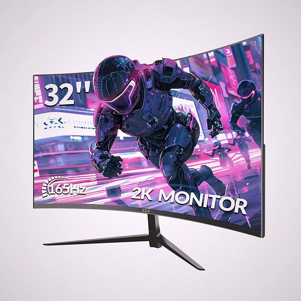 ZZA 32-Inch QHD Curved Gaming Monitor - 2K Resolution, 165Hz Refresh Rate, 1m...